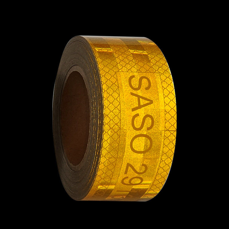 Αραβική αγορά Σαουδικής Αραβίας Custom Pet Metalized 50mm εμφανής Hi Vis Κίτρινο Saso 2913 Αντανάκλαση ταινία για οχήματα Φορτηγά Ασφάλεια