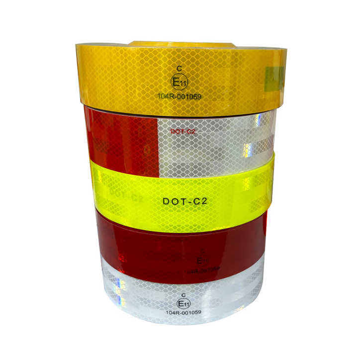 Πρισματική διαφάνεια 2 ίντσες x 50 μέτρα DOT-C2 Αντανακλαστική ταινία αυτοκόλλητο για φορτηγό οχήματος