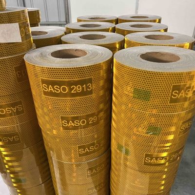 Καλή τιμή Μεταλλικό SASO 2913 Ανακλαστική ταινία σήμανσης κίτρινου χρώματος για τη Σαουδική Αραβία με επίστρωση αλουμινίου σε απευθείας σύνδεση